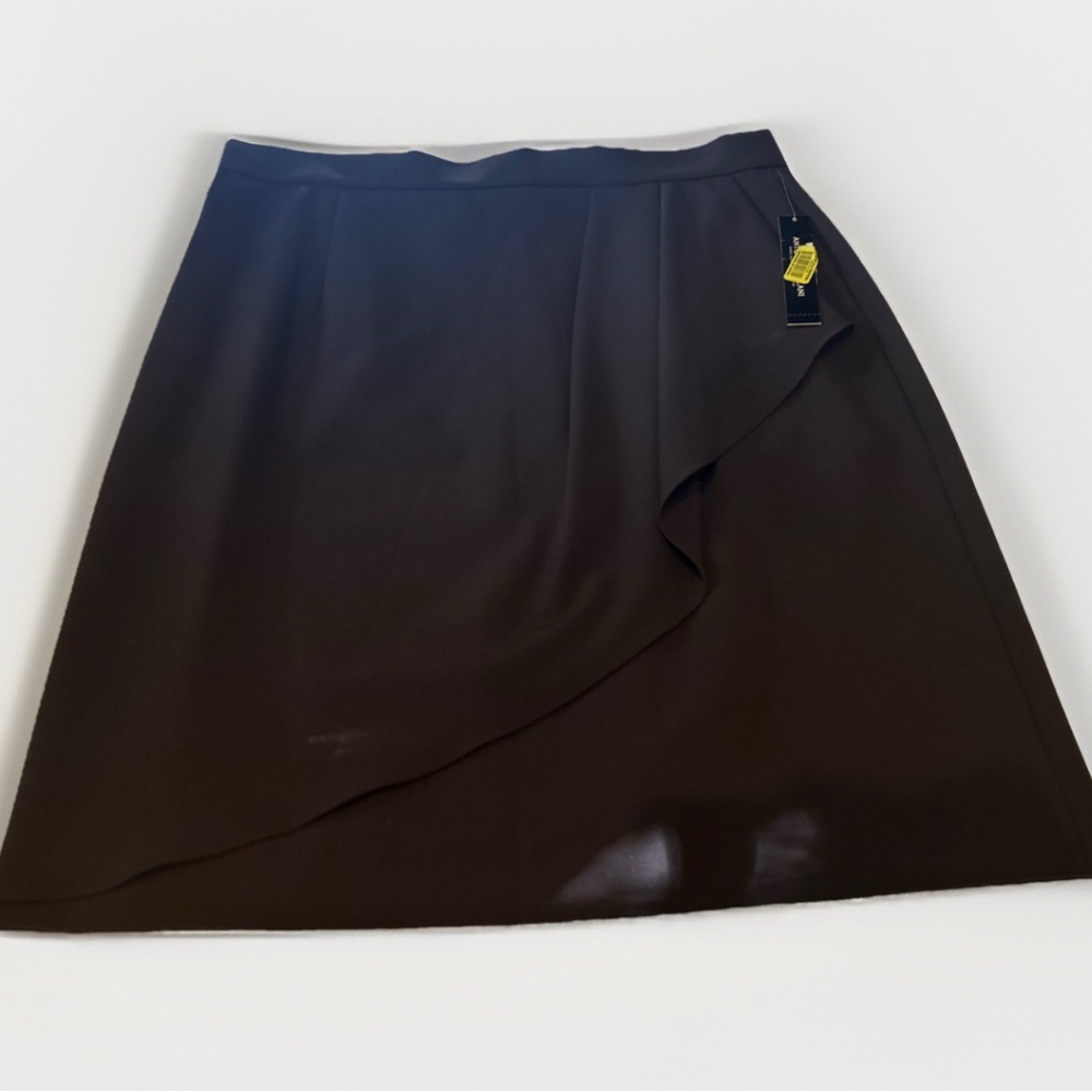 Antonio Melani Women Asymmetrical Above Knee Pencil Skirt Chocolate Brown NWT 14